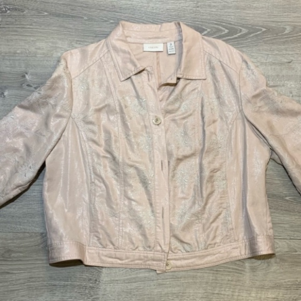 Chico’s Spring Pale Pink  w/ Silver Shine Jacket